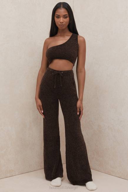 klær charlie sjokolade chenille en skulder crop top House of CB J6RL782