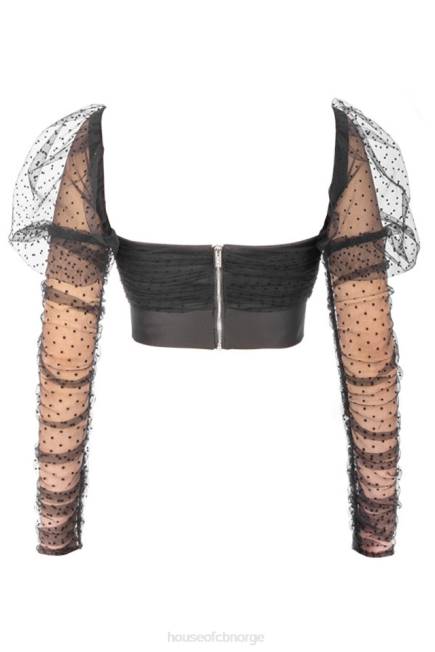 klær clara samlet mesh hjertespenne topp House of CB J6RL810