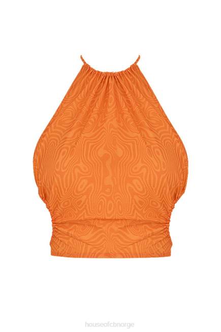 klær elskerinne rocks vacay mode oransje halter neck crop top House of CB J6RL747