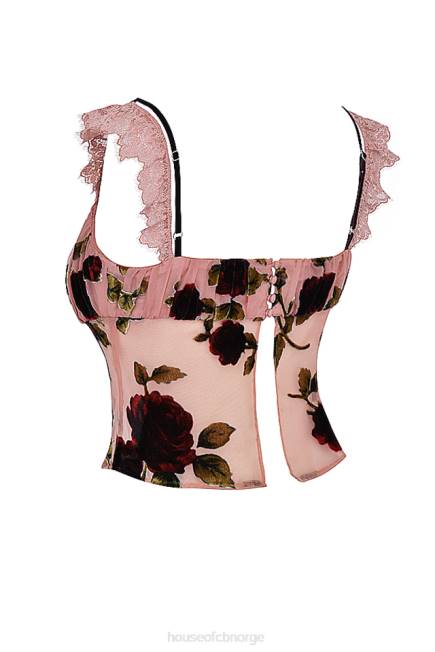 klær graciela støvete rosa devore topp House of CB J6RL684