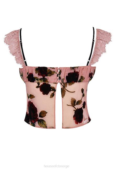 klær graciela støvete rosa devore topp House of CB J6RL684