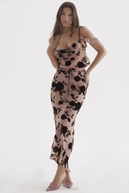 klær graciela støvete rosa devore topp House of CB J6RL684