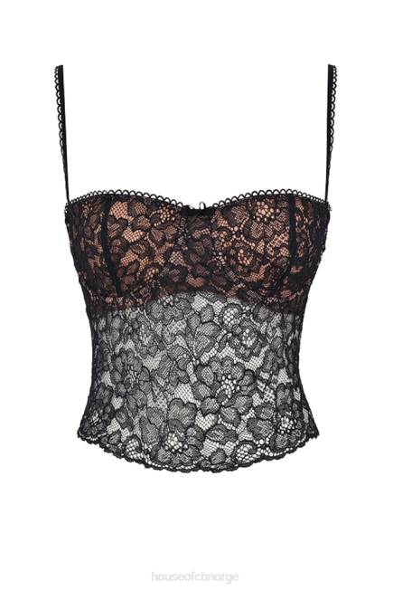 klær jacinta svart blonde cami topp House of CB J6RL686