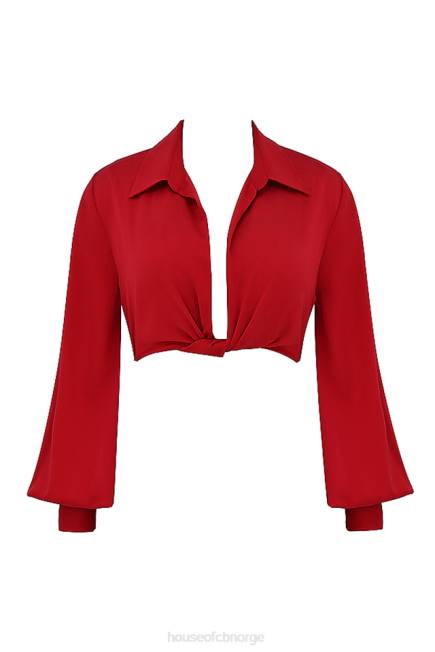 klær laraine kirsebær silke blouson topp House of CB J6RL673