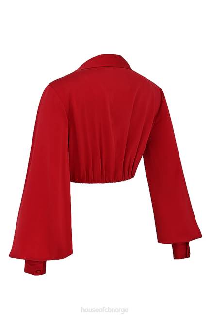 klær laraine kirsebær silke blouson topp House of CB J6RL673