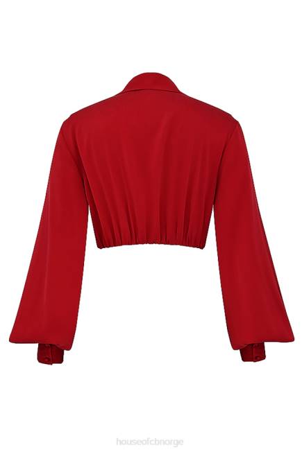 klær laraine kirsebær silke blouson topp House of CB J6RL673