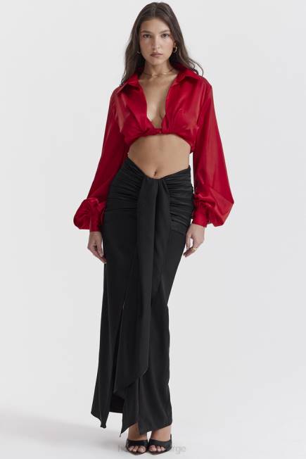 klær laraine kirsebær silke blouson topp House of CB J6RL673