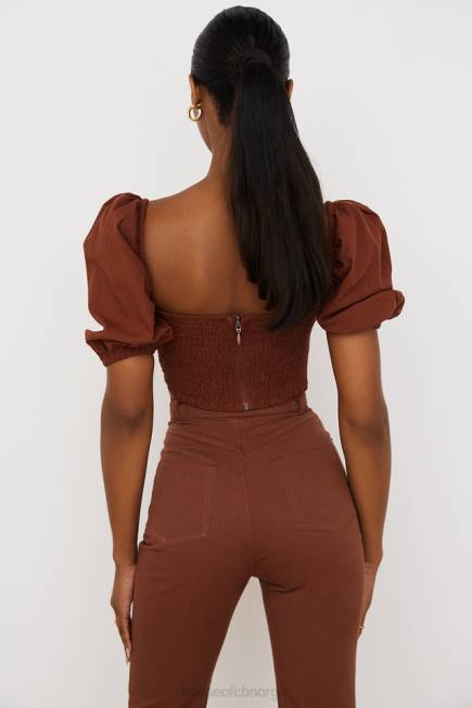 klær lavanna kakao puffermet cropped topp House of CB J6RL748