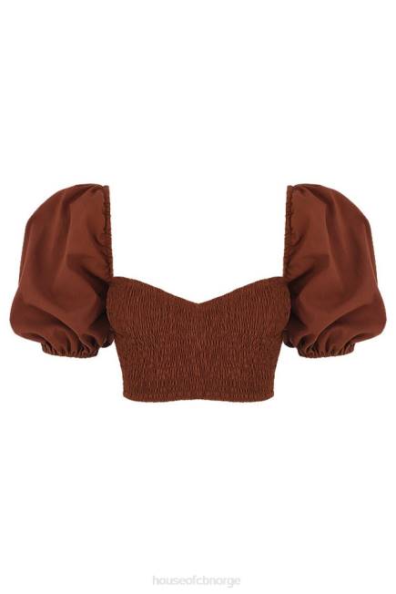 klær lavanna kakao puffermet cropped topp House of CB J6RL748
