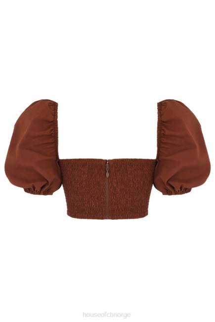 klær lavanna kakao puffermet cropped topp House of CB J6RL748