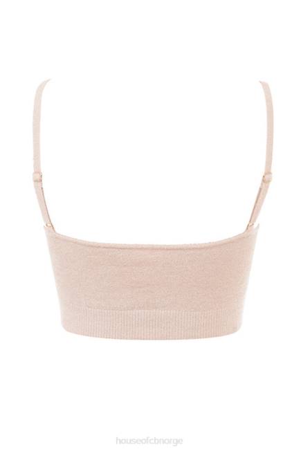 klær lorna krem ​​fluffy strikket crop top House of CB J6RL779