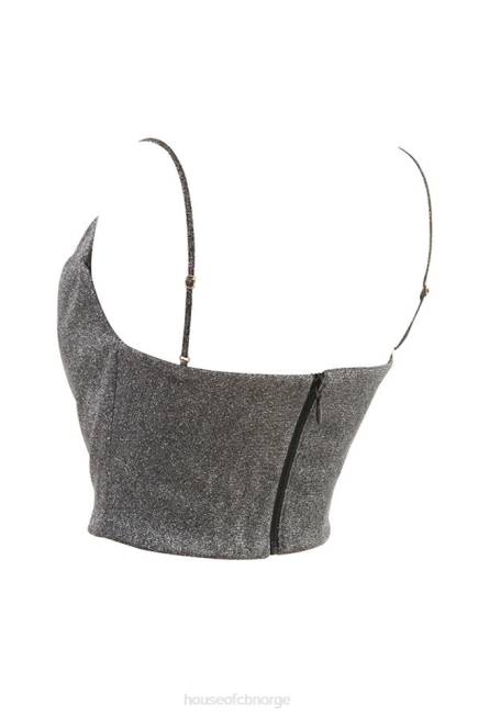 klær lulia sølv crop topp House of CB J6RL774