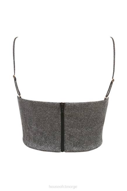 klær lulia sølv crop topp House of CB J6RL774