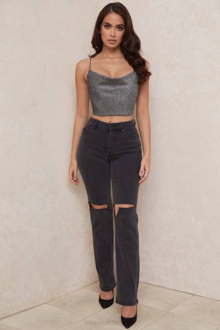 klær lulia sølv crop topp House of CB J6RL774