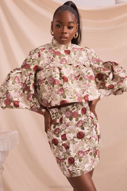 klær naeve vintage floral volang topp House of CB J6RL809