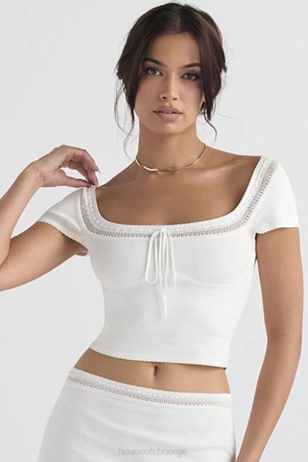 klær nola ivory lekker strikket topp House of CB J6RL716