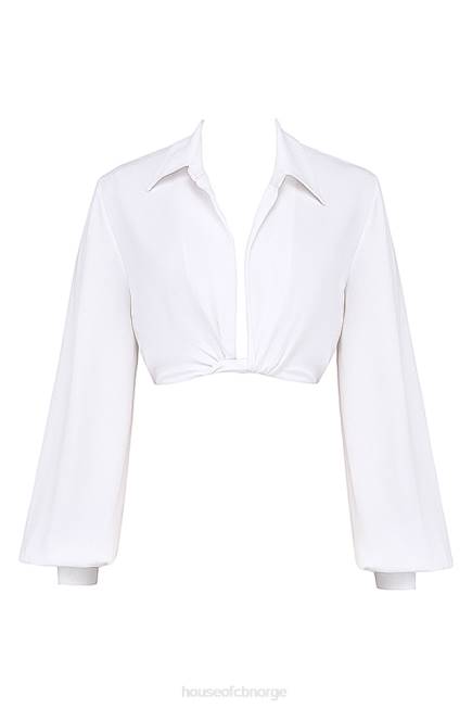 klær palmer hvit stupe blouson topp House of CB J6RL666