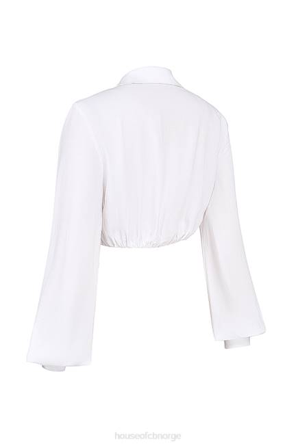 klær palmer hvit stupe blouson topp House of CB J6RL666