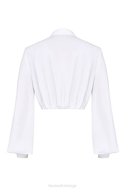 klær palmer hvit stupe blouson topp House of CB J6RL666