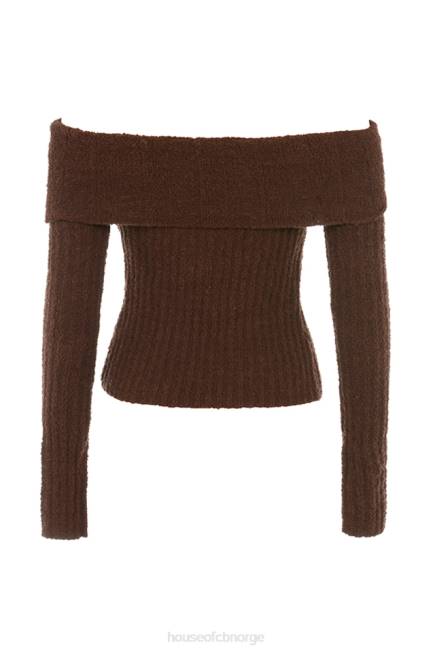 klær safran sjokolade myk boucle strikket topp House of CB J6RL656