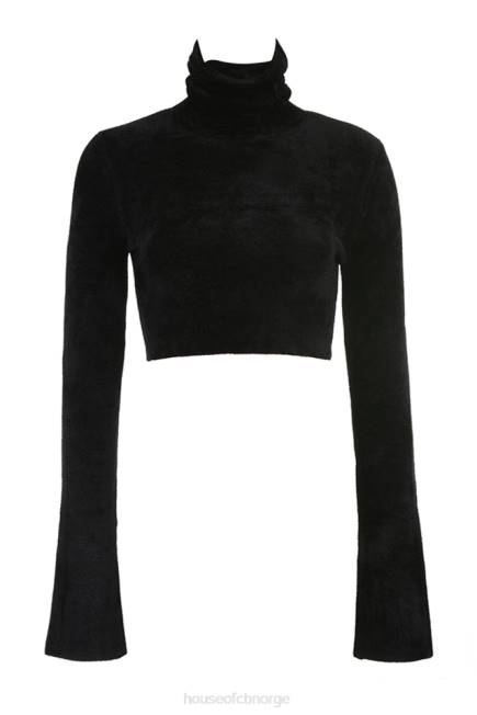 klær suri svart chenille cropped topp House of CB J6RL689