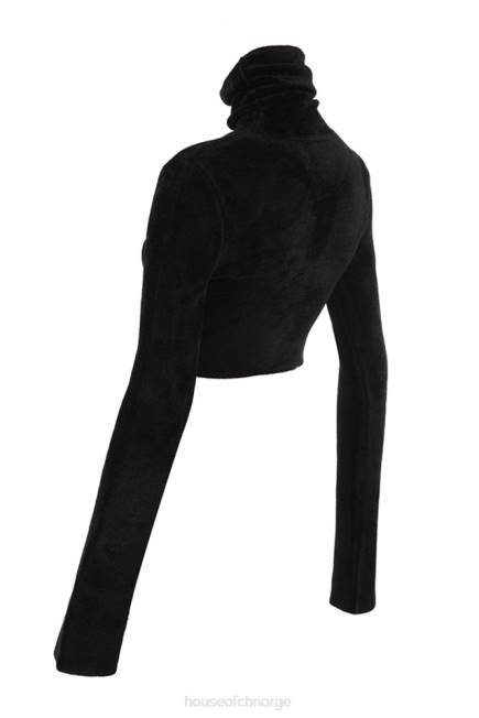 klær suri svart chenille cropped topp House of CB J6RL689