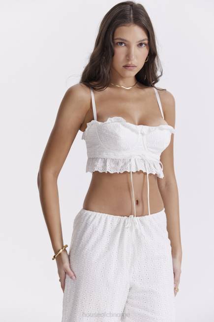 klær federica hvit broderie anglais bralette topp House of CB J6RL674