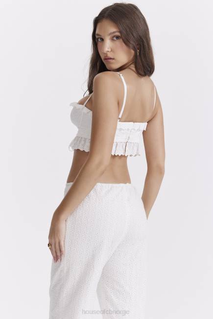 klær federica hvit broderie anglais bralette topp House of CB J6RL674