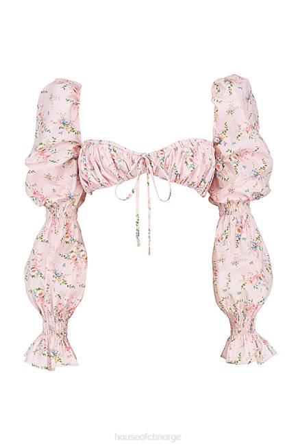 klær henrietta rosa floral rynket bralette topp House of CB J6RL745
