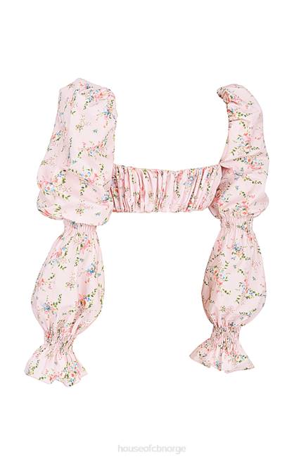 klær henrietta rosa floral rynket bralette topp House of CB J6RL745