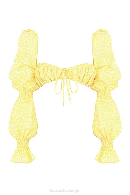 klær henrietta sitron floral rynket bralette topp House of CB J6RL746