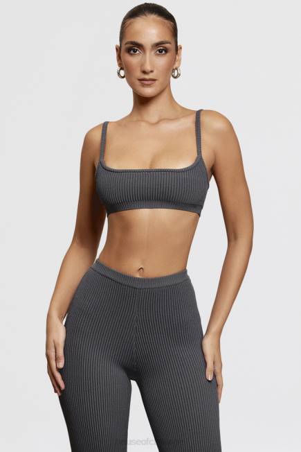 klær mischa mørkegrå ribbestrikket bralette House of CB J6RL703