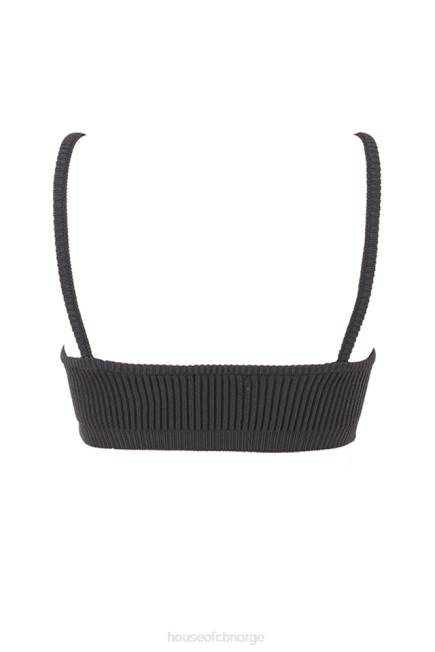 klær mischa mørkegrå ribbestrikket bralette House of CB J6RL703