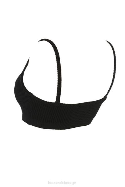 klær mischa sort ribbestrikket bralette House of CB J6RL690