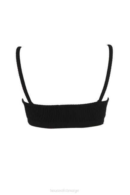 klær mischa sort ribbestrikket bralette House of CB J6RL690