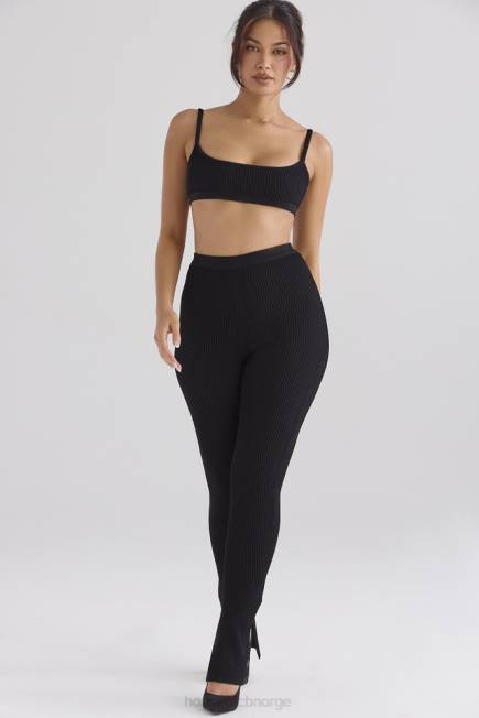 klær mischa sort ribbestrikket bralette House of CB J6RL690