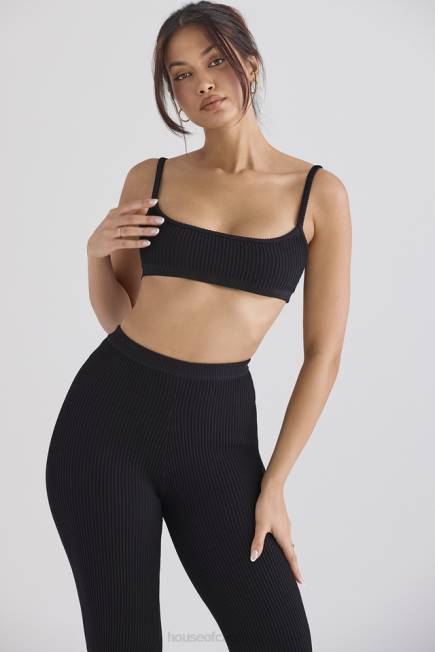 klær mischa sort ribbestrikket bralette House of CB J6RL690
