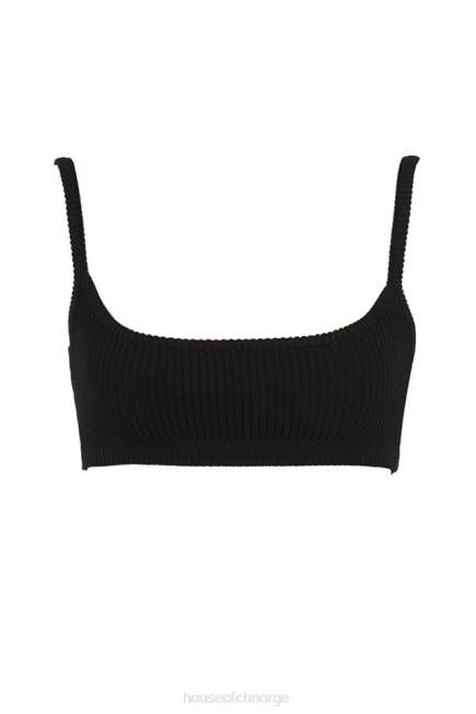 klær mischa sort ribbestrikket bralette House of CB J6RL690