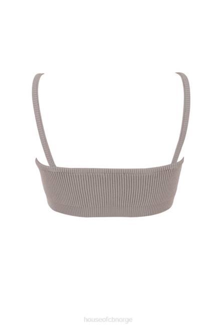 klær mischa taupe ribbestrikket bralette House of CB J6RL691