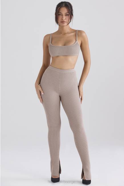 klær mischa taupe ribbestrikket bralette House of CB J6RL691
