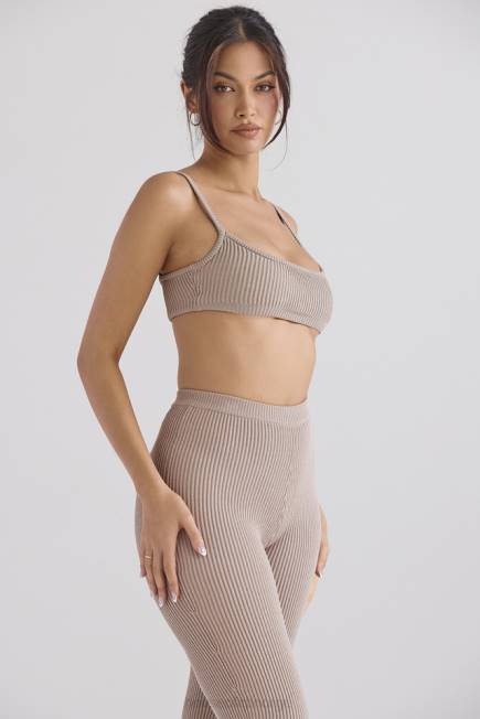 klær mischa taupe ribbestrikket bralette House of CB J6RL691