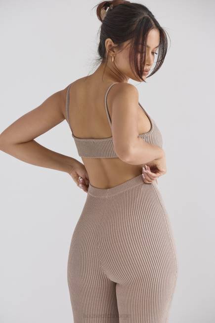 klær mischa taupe ribbestrikket bralette House of CB J6RL691