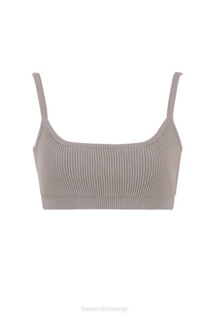 klær mischa taupe ribbestrikket bralette House of CB J6RL691