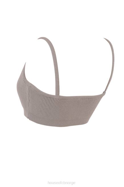 klær mischa taupe ribbestrikket bralette House of CB J6RL691