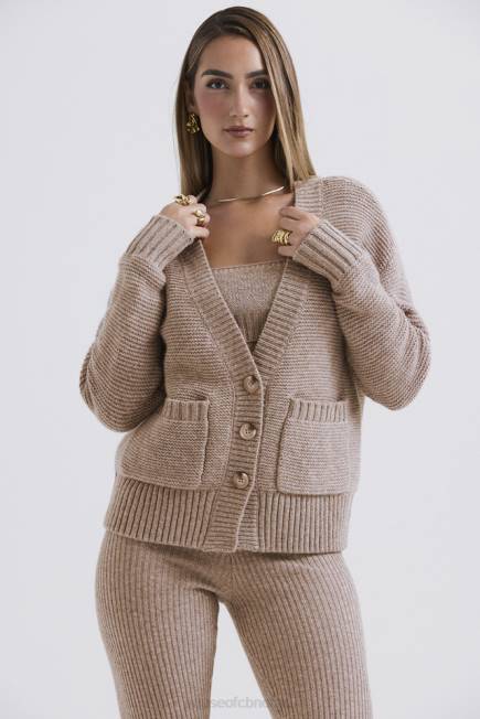 klær alara bygg chunky cardigan i naturull House of CB J6RL648
