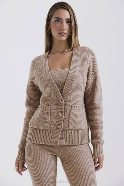 klær alara bygg chunky cardigan i naturull House of CB J6RL648