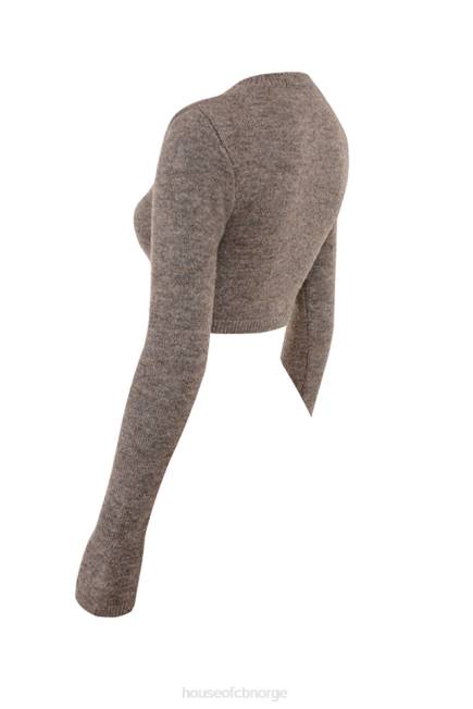 klær andie brun mergel strikket cropped cardigan House of CB J6RL732