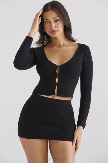 klær blanche cardigan i sort fuskepels House of CB J6RL693