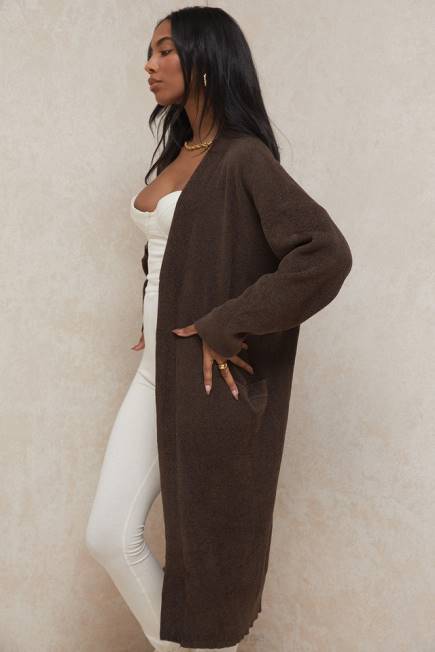 klær chloe sjokoladestrikket oversized cardigan House of CB J6RL780