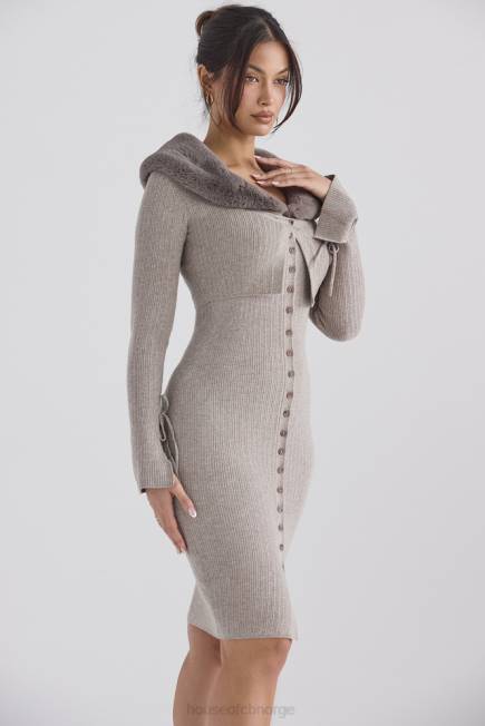 klær dahlia beige cardigan i kashmir House of CB J6RL694
